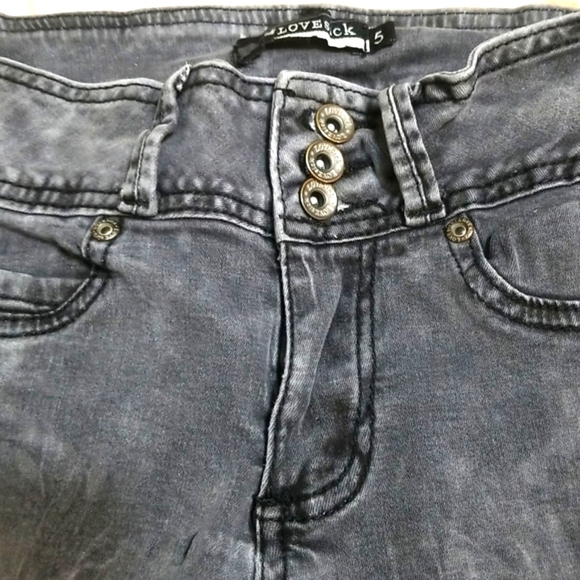 💟 LOVESICK Stonewash, Black Marble Color skinny jeans sz 5 - Picture 6 of 10